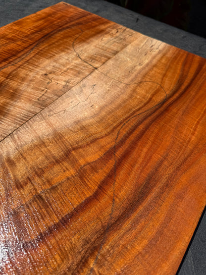 Hawaiian Curly Koa Guitar Top / Guitar Set #14781