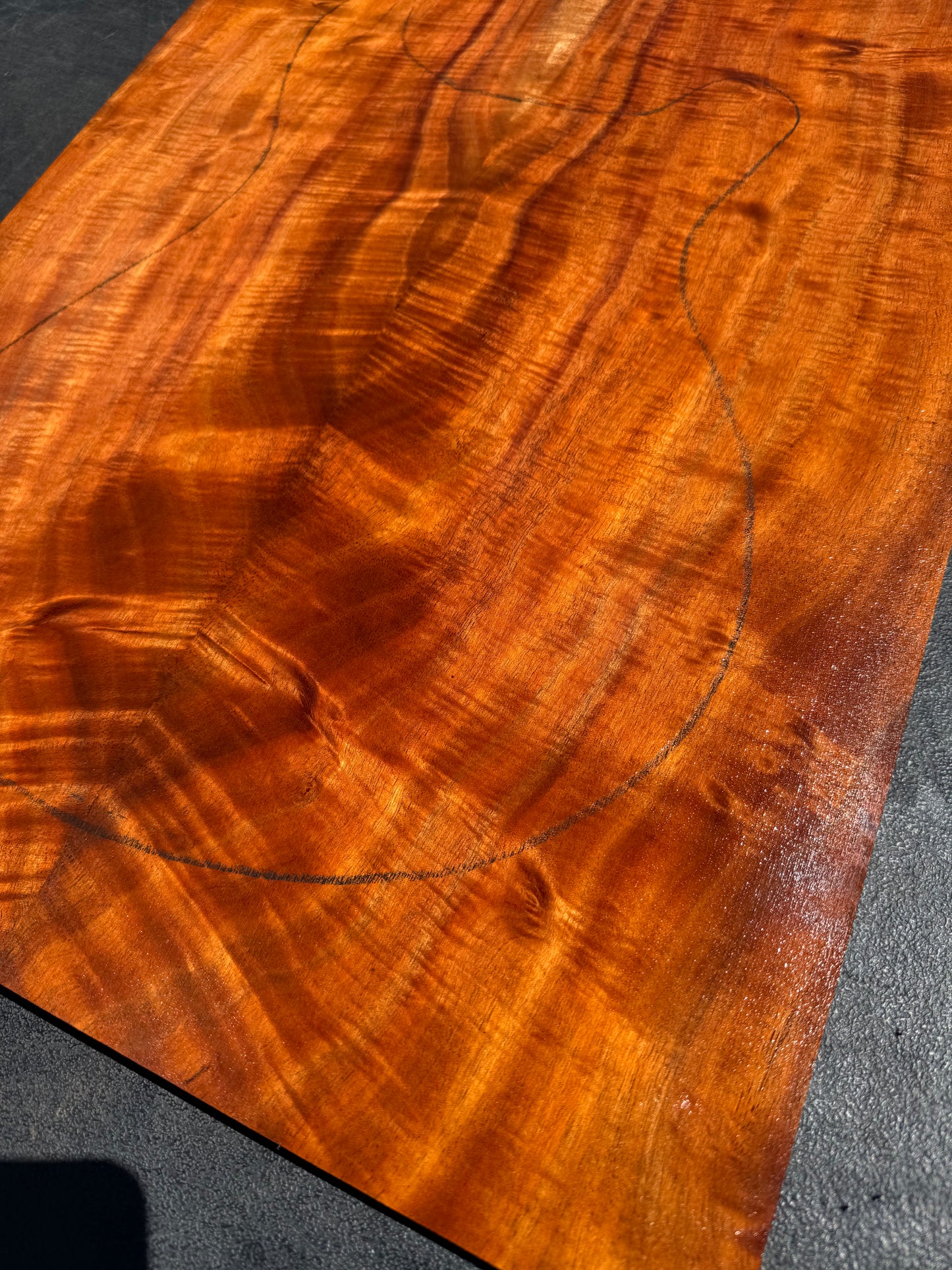 Hawaiian Curly Koa Guitar Top / Guitar Set #14782