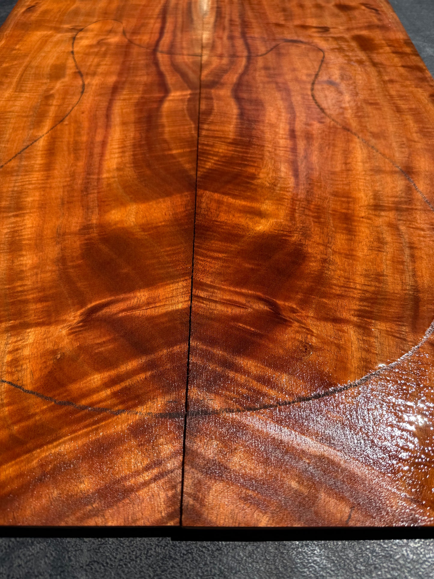 Hawaiian Curly Koa Guitar Top / Guitar Set #14782
