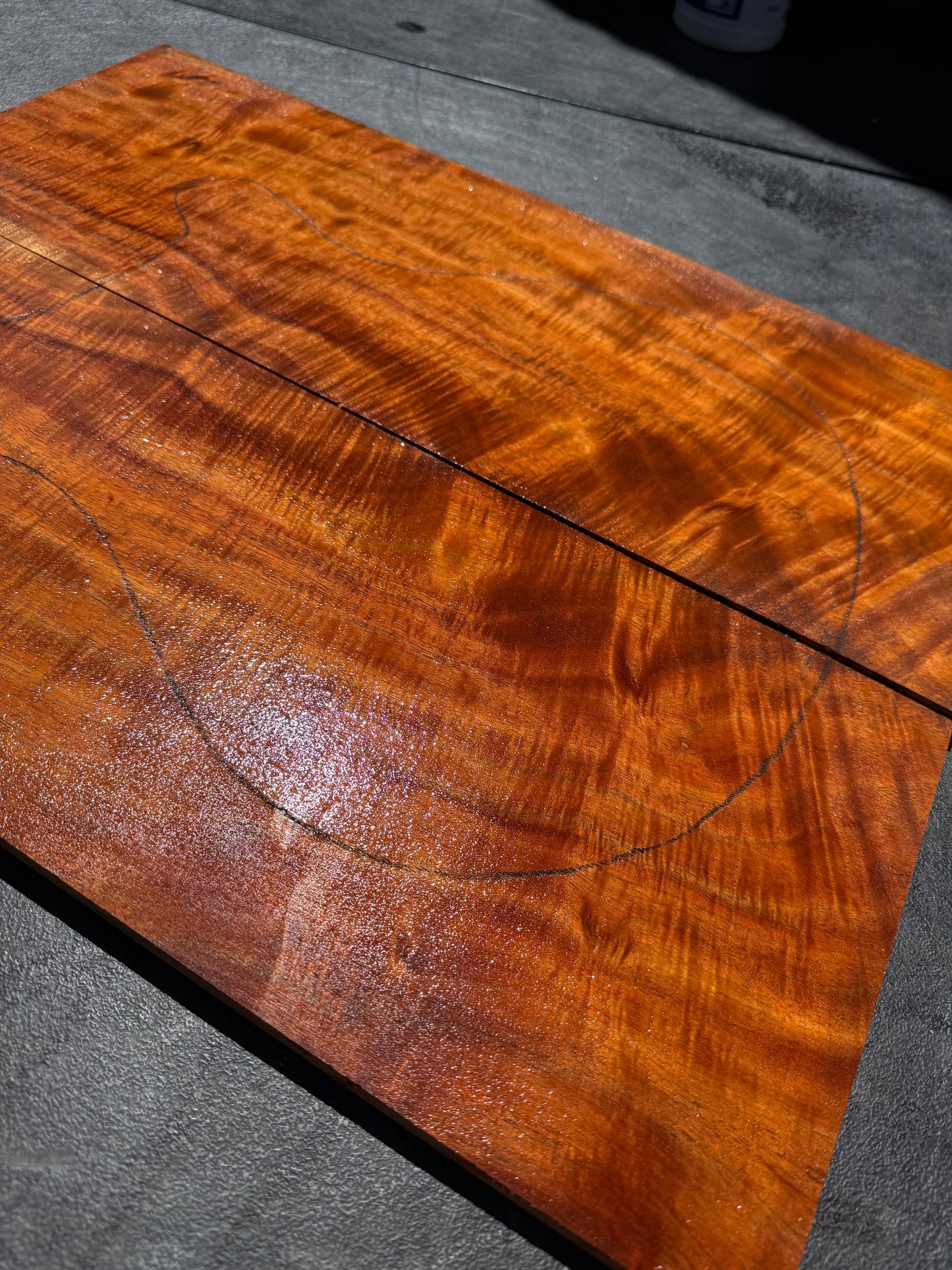 Hawaiian Curly Koa Guitar Top / Guitar Set #14782
