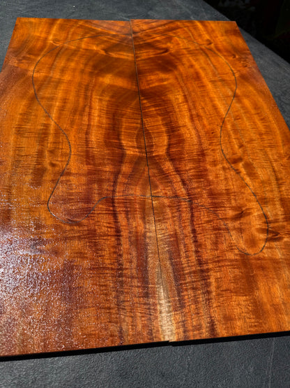 Hawaiian Curly Koa Guitar Top / Guitar Set #14782