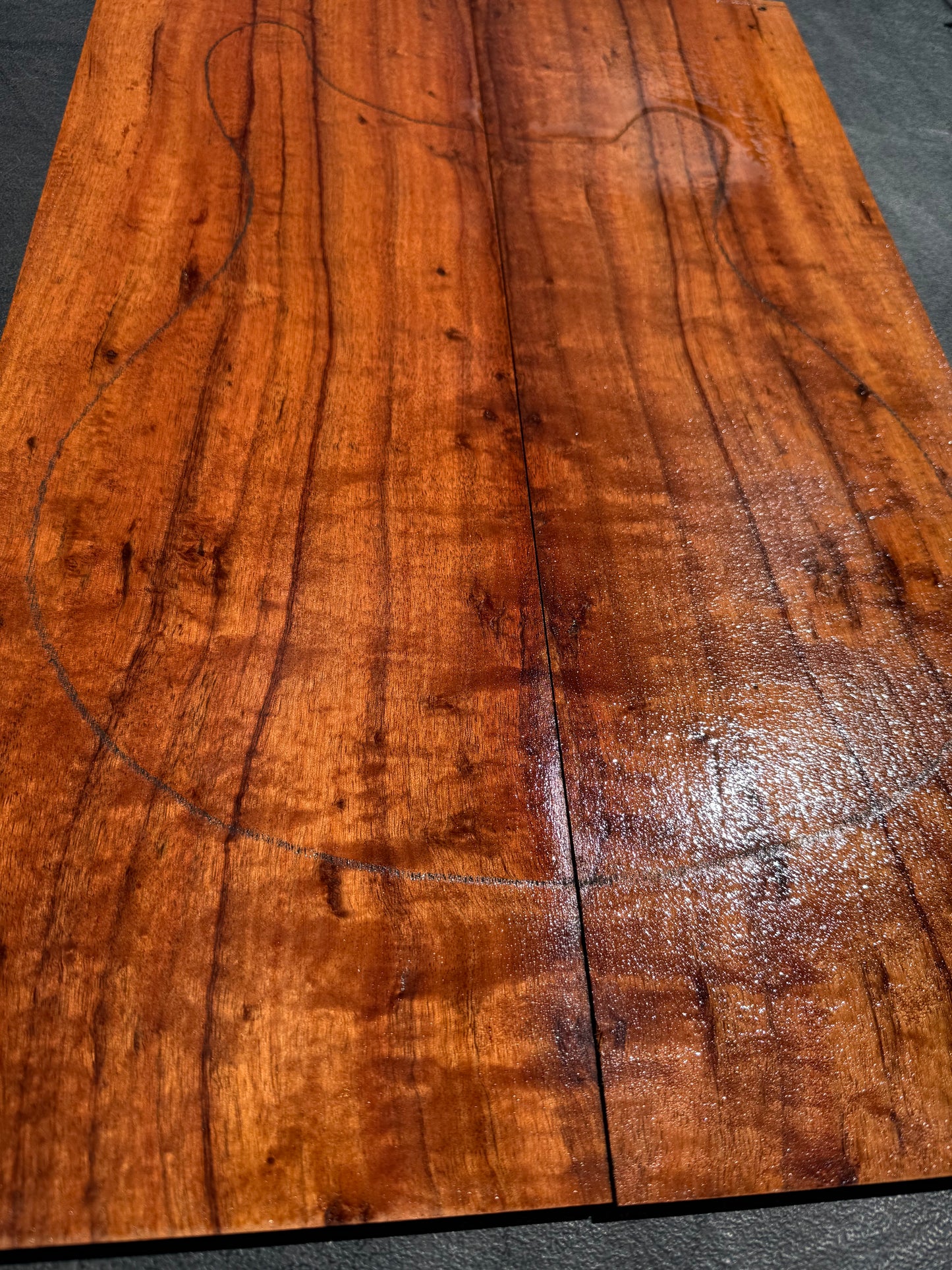 Hawaiian Curly Koa Guitar Carve Top / Guitar Set #14783