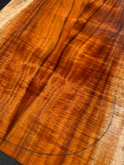 Hawaiian Curly Koa Guitar Top / Guitar Set #14788