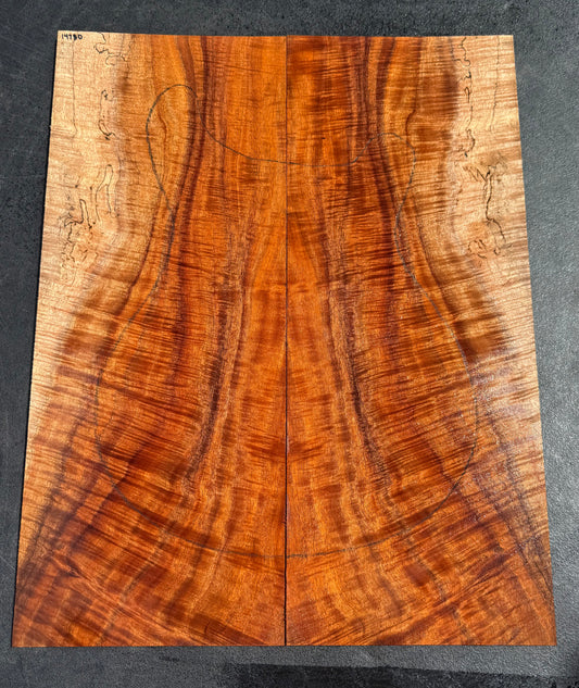 Hawaiian Curly Koa Guitar Top / Guitar Set #14780
