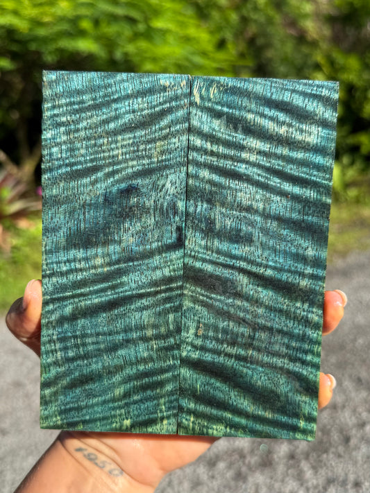 Hawaiian Stabilized Curly Mango Knife Scales #KS282